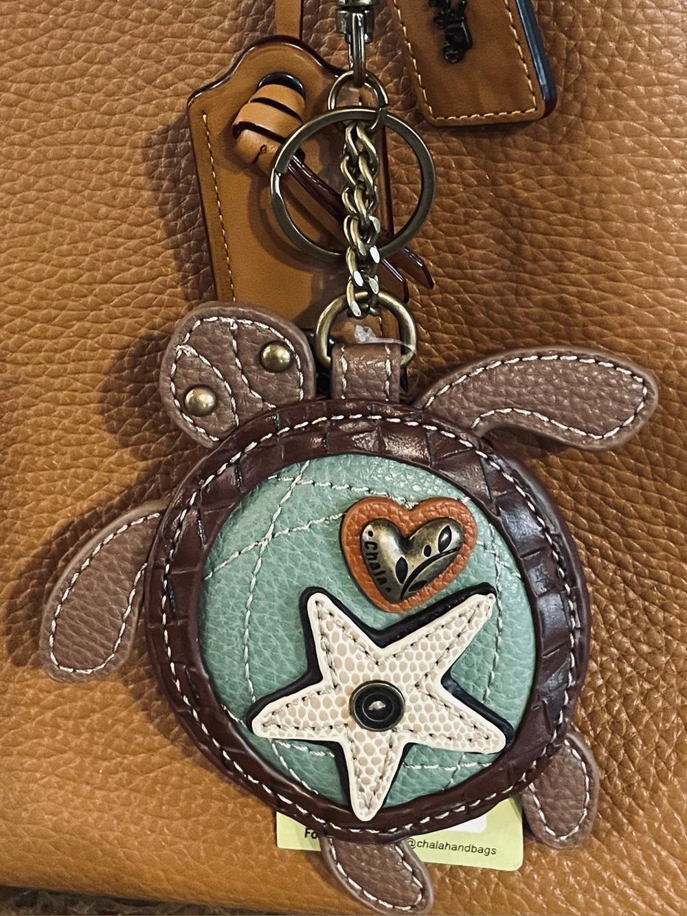 CHALA NWT Turtle Detachable Coin Purse Keychain Charm Key Fob For Handbag
